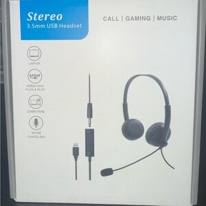 Stereo Headset | USB Adapter | wired 3.5 mm jack | Noise Cancelling Mic